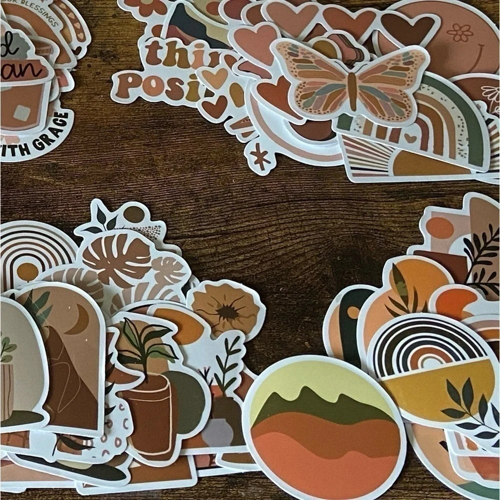 Boho Aesthetic Vinyl Stickers - Set of 10